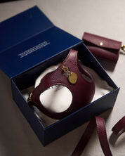 Burgundy Leather Juno Dog Harness Set