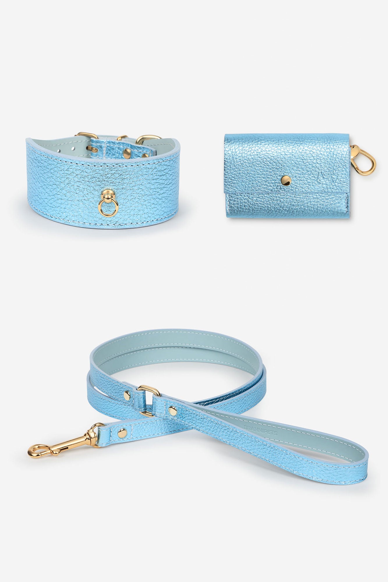 Kit collar Galgo Metal azul cielo