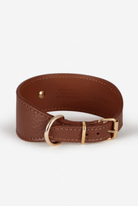 Brown Leather Greyhound Dog Collar - Marrón / S