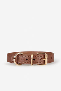Brown Leather Juno Dog Collar - Marrón / L