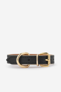 Red Leather Moni Toy Dog Collar - Negro / M