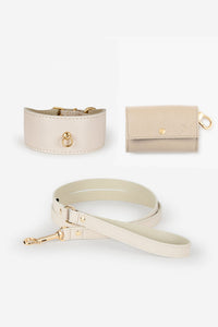 Set con collare per levrieri Juno bianco - XS / Standard / Classica