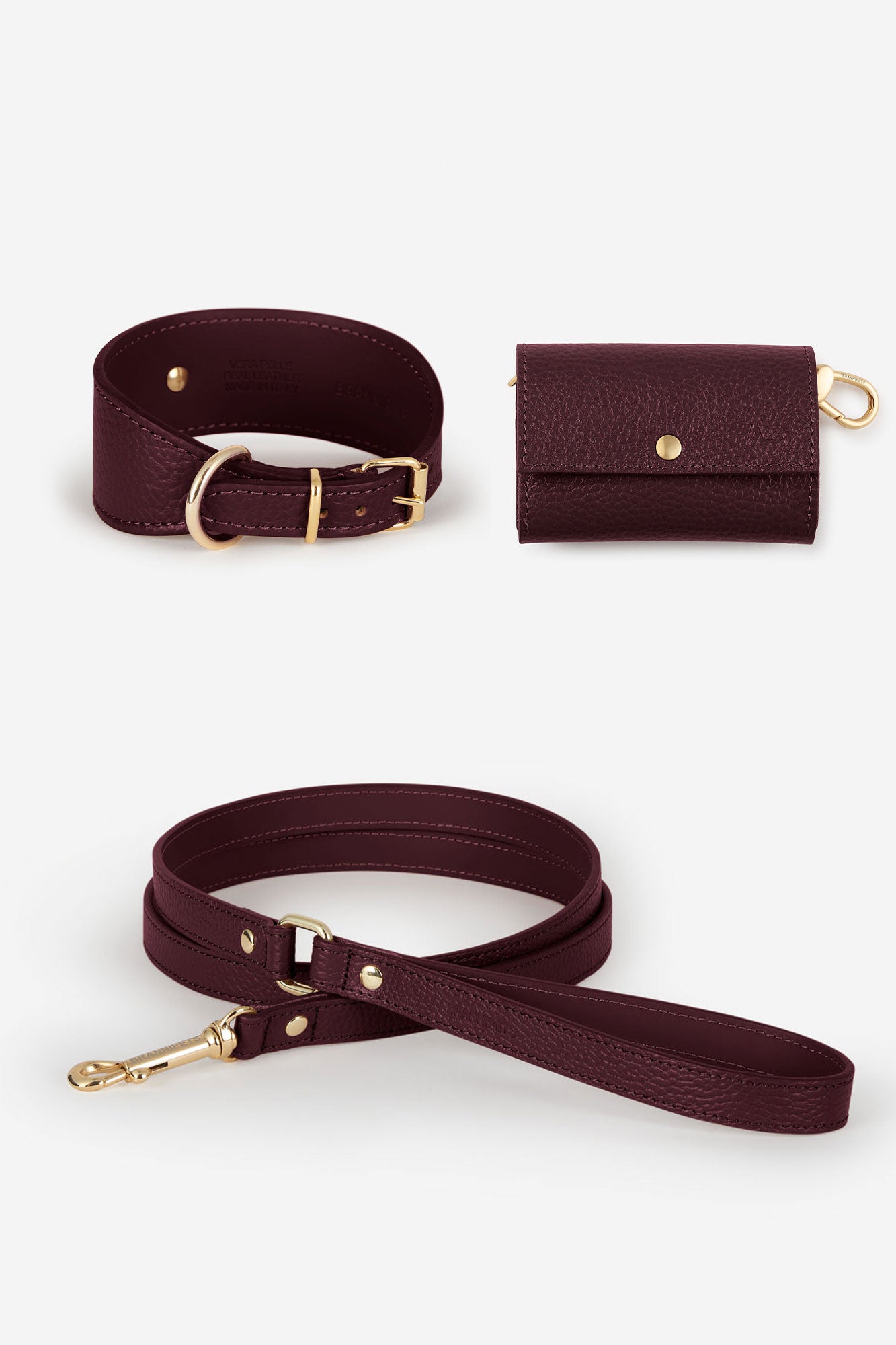 collar perro granate