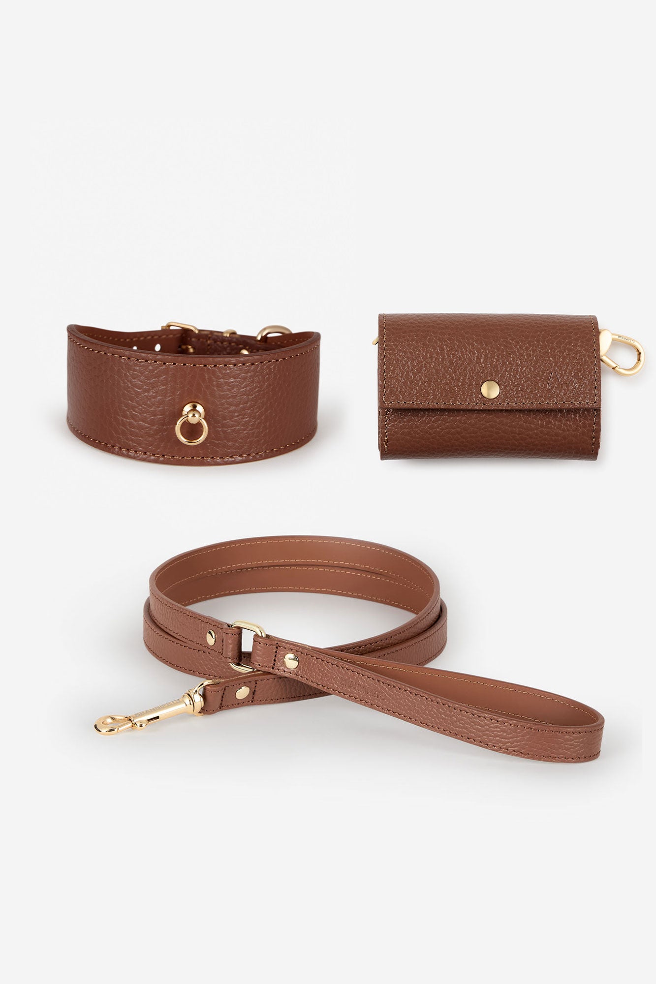 Brown Greyhound collar set