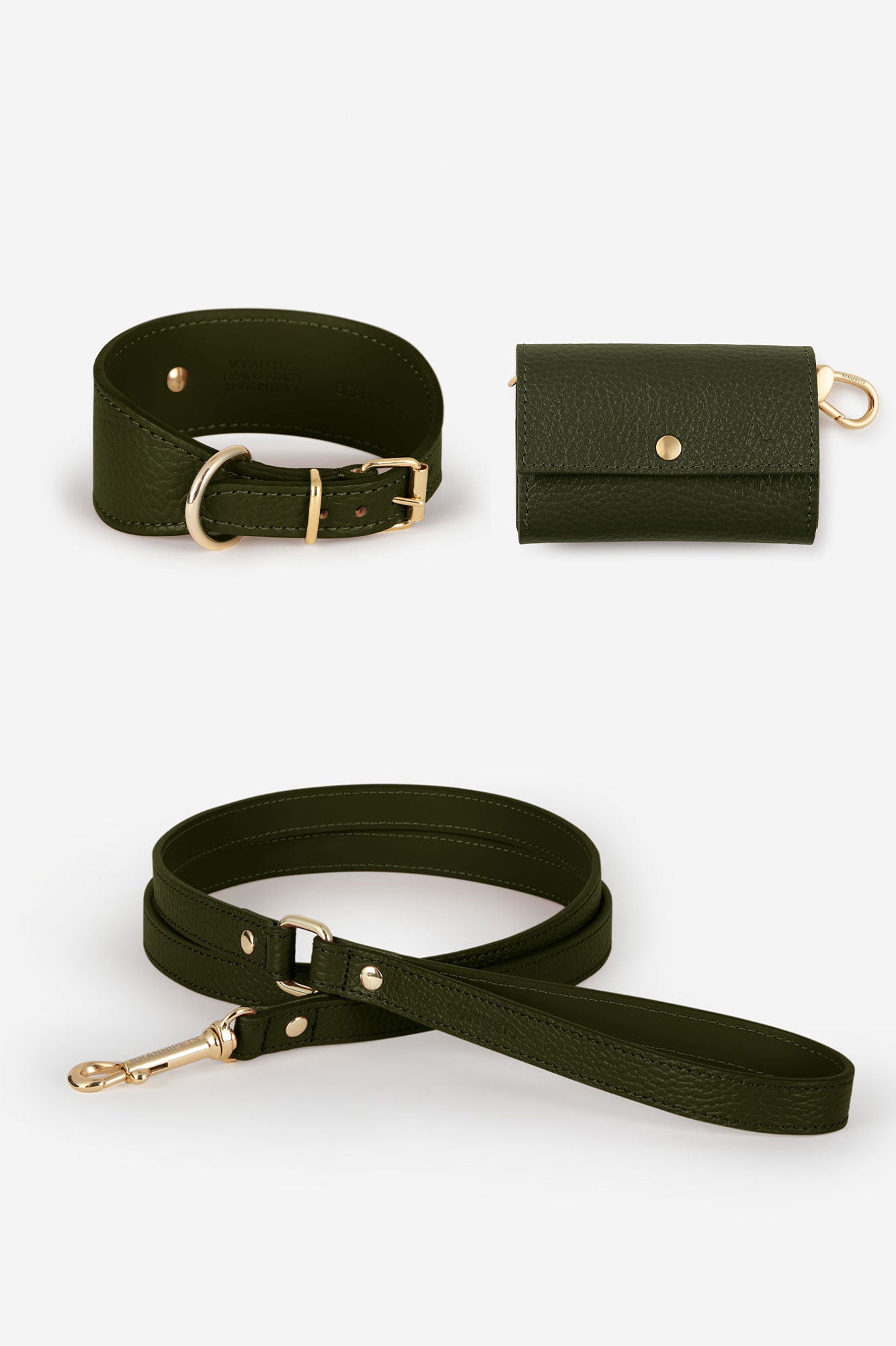 collar de perro color verde oscuro