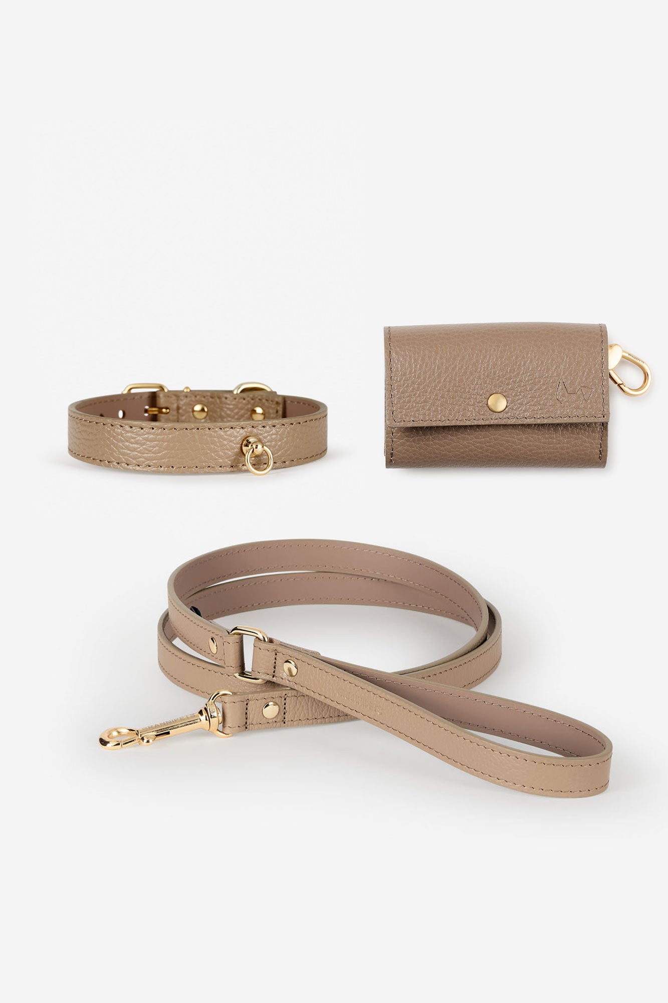 kit collar taupe para perro